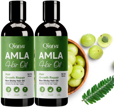 Qiana Amla Hair Oil – Repairs Split Ends & Hair Breakage - Pack of 2 Hair Oil(100 ml)