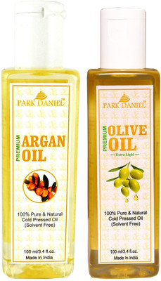 PARK DANIEL Premium Argan oil and Oilve oil combo of 2 bottles of 100 ml (200ml) Hair Oil(200 ml)