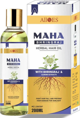 Alloes Pharmaceuticals Maha Bhringaraj Oil All Hair Types, herbal oil with bhringraj and almond 200 ml Hair Oil(200 ml)