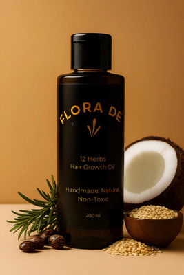 FLORA DEW Hair Growth Oil For Men & Women | Made with 12 Herbs Hair Oil(200 ml)