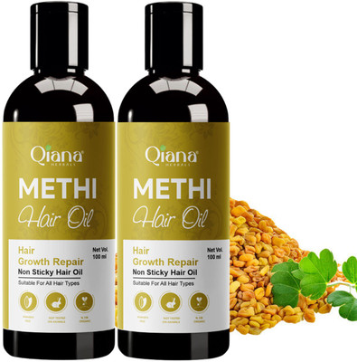 Qiana Methi Hair Oil – Natural Hair Rejuvenation Oil - Pack of 2 Hair Oil(100 ml)