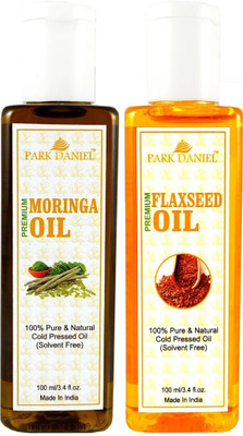 PARK DANIEL Premium Flaxseed oil and Moringa oil combo of 2 bottles of 100 ml (200ml) Hair Oil(200 ml)