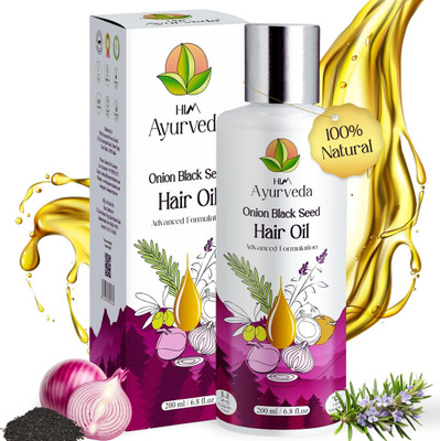 HIM AYURVEDA Advanced Onion Black Seed for Control Dandruff and New Growth Hair Oil(200 ml)