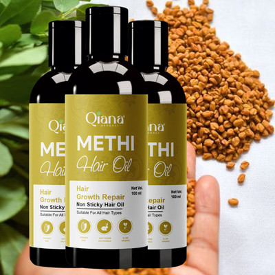 Qiana Methi Hair Oil – Boosts Shine & Hair Health - Pack of 3 Hair Oil(100 ml)