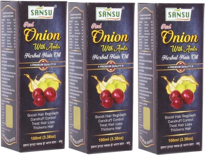 Sansu Red Onino Oil with Amla Herbal Hair Oil Hair Growth 100ml X 3 Hair Oil(300 ml)