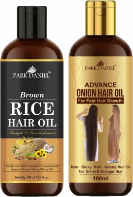 PARK DANIEL Brown Rice Hair Oil & Advance Hair Oil Combo Pack Of 2 bottles of 100 ml(200 ml) Hair Oil(200 ml)