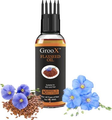 GrooX Cold Pressed Flaxseed-Linseed - Alsi Tail  Hair Oil(50 ml)