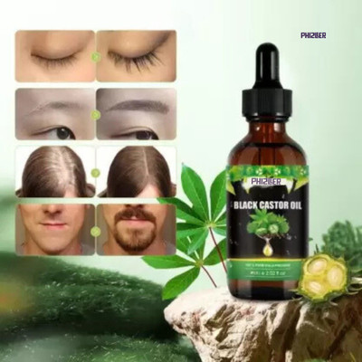 PHIZLLER Hydrating Black Castor Oil Hair Treatment for Repair and Shine Hair Oil(30 ml)