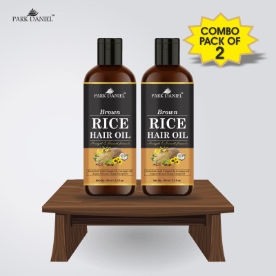 PARK DANIEL Premium Brown Rice Hair Oil Enriched With Vitamin E - For Strength and Hair Growth Combo Pack 2 Bottle of 100 ml(200 ml) Hair Oil(200 ml)