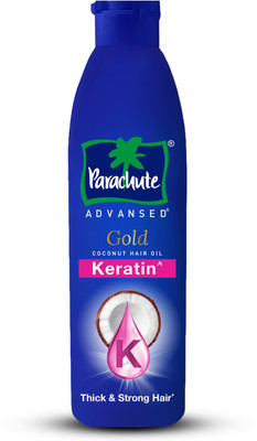 Parachute Advansed Gold Keratin Coconut Hair Oil | Thick & Smooth Hair| No Paraben or Silicone Hair Oil(300 ml)