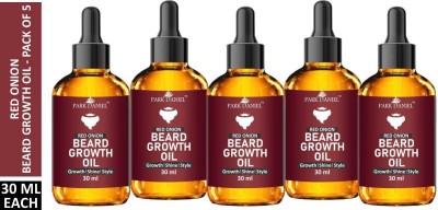 PARK DANIEL Red Onion Beard Growth Oil- For Beard Growth, Style & Shine Combo pack of 5 bottles of 30 ml(150 ml) Hair Oil(150 ml)