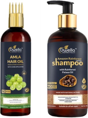 DWELLA HERBOTECH Amla Hair Oil & Amzon rainforest Shampoo - Net Vol - (200 ml + 300 ml) Hair Oil(500 ml)
