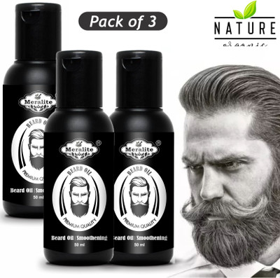 Meralite 10x Supreme Quality Beard Growth Oil with Advanced Formula Based (Pack of 3) Hair Oil(150 ml)