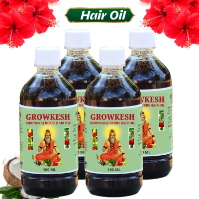 Growkesh Bhringraj Herbal Hair Oil, for Hair Fall Control & Growth Hair Oil(400 ml)