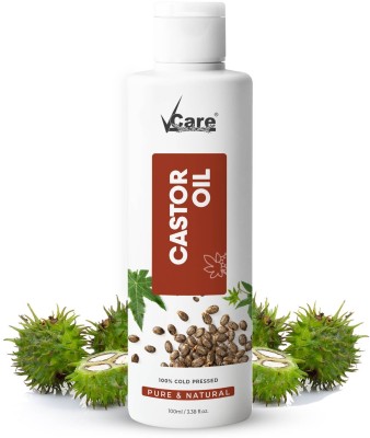 Vcare Cold Pressed Castor Oil for Hair Growth & Skin 100ml, Arandi Oil for all Skin Hair Oil(100 ml)