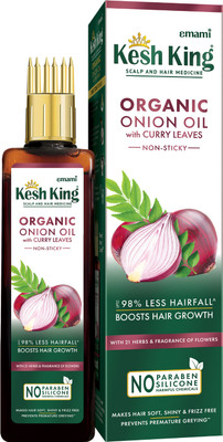 Kesh King Organic Onion Oil With Curry Leaves | Reduces Hair Fall Upto 98% Hair Oil(200 ml)