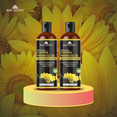Bon Austin Premium Evening Primrose Herbal Hair Oil - For Hair Growth and Anti Hair Fall Combo Pack Of 2 Bottle of 100 ml(200ml) Hair Oil(200 ml)