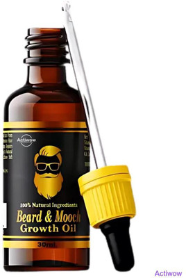 ACTIWOW Beard & Mooch Oil – Beard Growth Serum with Hydration Boost Hair Oil(30 ml)