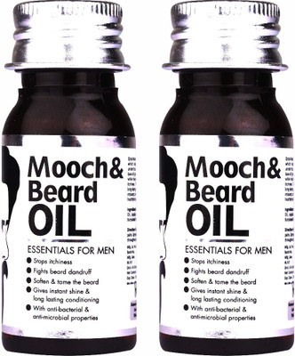 Qraa Men Mooch & Beard Oil for Beard Growth/Nourishment Enriched With Essential Oils, 30ml- Combo Pack-Pack of 2 Hair Oil(60 ml)