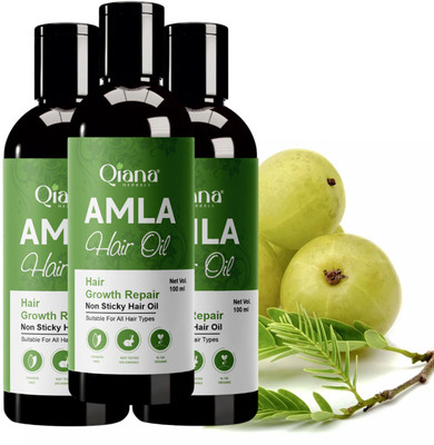 Qiana Amla Hair Oil – Pure Herbal Tonic for Hair Fall - Pack of 3 Hair Oil(100 ml)