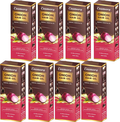 COSMORA ONION HAIR OIL FOR SHINEE & SMOOTH HAIR PACK OF - 100ml x 8 Hair Oil(800 ml)