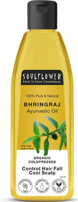 Soulflower Coldpressed Bhringraj | Hairfall Control | Root Strength & Cool Scalp Hair Oil(120 ml)