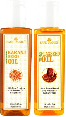 PARK DANIEL Premium Flaxseed oil and Karanj oil combo of 2 bottles of 100 ml (200ml) Hair Oil(200 ml)