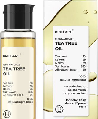 Brillare Tea Tree Hair Oil, With Lemon & Sunflower Oil, Dry, Itchy Scalp, 100% Natural Hair Oil  (100 Ml) For Rs. 149