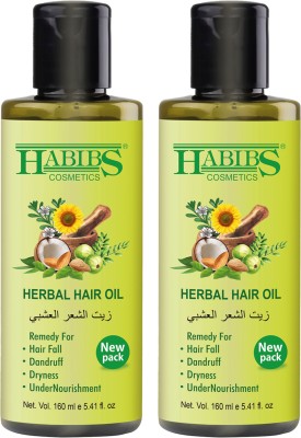 Habibs Herbal Hair Oil for Hair Fall, Dandruff and Dryness 160ml(Pack of 2 Pcs.) Hair Oil(320 ml)