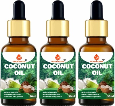 voorkoms Organic Coconut Essential Oil For Hair Care Moisturizing, Strengthening Hair Oil(90 ml)