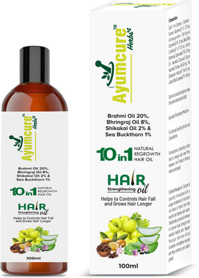 Ayumcure Hair Strengthening Oil with Brahmi, Bhringraj & Shikakai | Reduces Hair Fall, Hair Oil(100 ml)