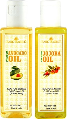 PARK DANIEL Organic Avocado oil and Jojoba oil combo pack of 2 bottles of 100 ml(200 ml) Hair Oil(200 ml)