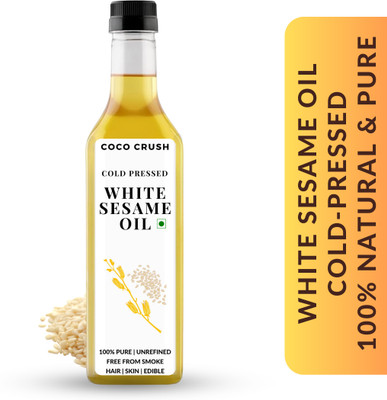 COCO CRUSH Cold pressed White Sesame Oil for Hair, Face, & Skin, Pure & Natural Carrier Oil Hair Oil(500 ml)