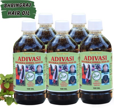 Growkesh Adivasi Bhringraj Herbal Hair Oil for trengthens Roots, Promotes Growth Hair Oil(500 ml)