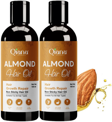 Qiana Almond Hair Oil – Rich in Natural Goodness – 2x100ml Hair Oil(100 ml)