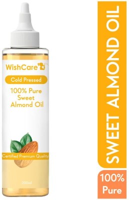 WishCare Pure Cold Pressed Sweet Almond Oil for Healthy Hair and Glowing Skin Hair Oil(200 ml)