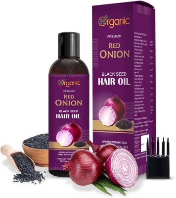 360 Degree Organic 360 DEGREORGANIC Onion Oil - Black Seed Onion Hair Oil WITH COMB APPLICATOR Controls Hair Fall 100 ml Hair Oil(100 ml)