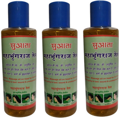 Suaata Maha Bhringraj Oil | Promotes Hair Growth and Resolve Dandruff Issue (Pack of 3) Hair Oil(200 ml)