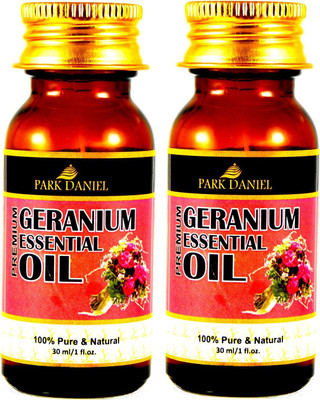 PARK DANIEL Pure and Natural Geranium Essential oil Combo pack of 2 Bottles of 30 ml(60 ml) Hair Oil(60 ml)
