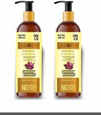 Alloes Pharmaceuticals Red Onion Oil with Blackseed for Hair Regrowth with Pump Applicator Hair Oil(400 ml)