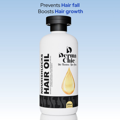 DermaChic NourishLocks Hair Oil | Boosts Growth & Reduces Hair Fall | Hair Oil(200 ml)