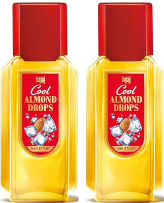 BAJAJ Cool Almond Drops Non Sticky Hair Oil 300ml Pack Of 2 Hair Oil(600 ml)