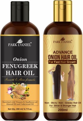 PARK DANIEL Fenugreek Oil & Advance Onion Hair Oil Combo Pack Of 2 bottles of 200 ml(400 ml) Hair Oil(400 ml)