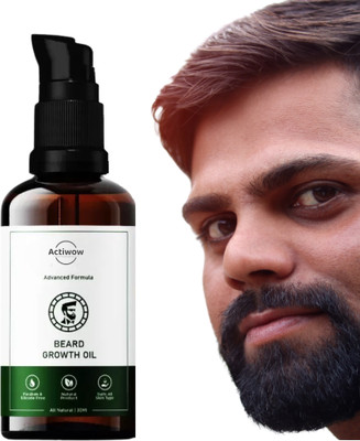 ACTIWOW Beard Growth Oil For Fuller Beard Growth In No Time Hair Oil(30 ml)