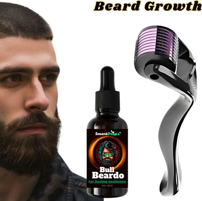 smartdrops Beard Oil For Faster Beard Growth & Derma Roller 0.5 mm For Hair & Beard Growth Hair Oil(30 ml)