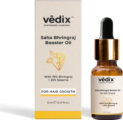 Vedix Customised Ayurvedic Hair Oil | Saha Bhringraj Booster Oil | For Hair Growth And Thick Hair | With Bhringraj And Sesame Hair Oil(10 ml)