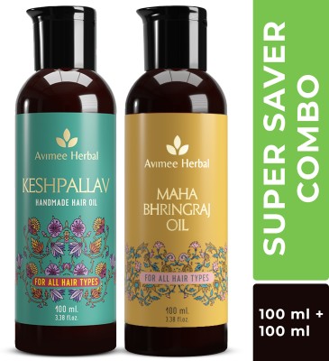 Avimee Herbal Keshpallav Hair Oil (100mL) + Mahabhringraj Oil (100mL) (Super Saver Combo) Hair Oil(200 ml)