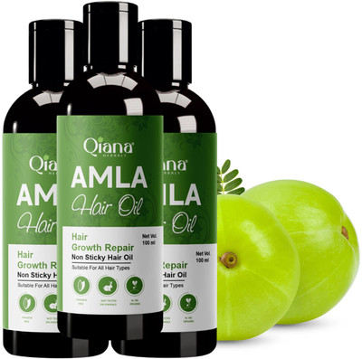 Qiana Amla Hair Oil – Light, Natural & Effective Daily Use - Pack of 3 Hair Oil(100 ml)