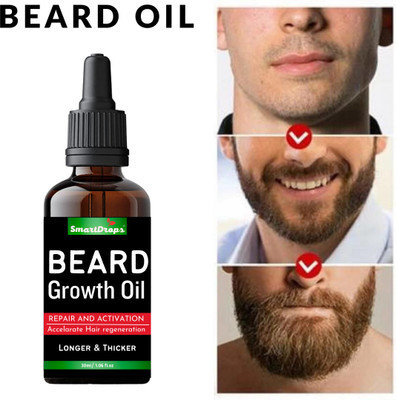 smartdrops Beard Growth Oil for Men For Better Beard Growth With Thicker Beard Hair Oil(30 ml)