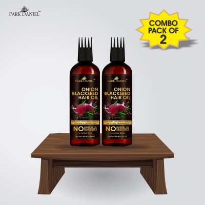 PARK DANIEL Premium Onion Blackseed Hair Oil with Keratin Protein booster, Nourishes Hair follicles, Anti - Hair loss, Regrowth hair With Comb Applicator Combo pack of 2 bottles of 100 ml(200 ml) Hair Oil(200 ml)